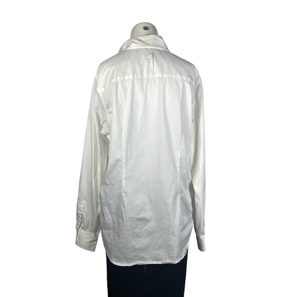 Kal Rieman Shirt Women's 12 White Button Down Double Collar - Picture 2 of 5